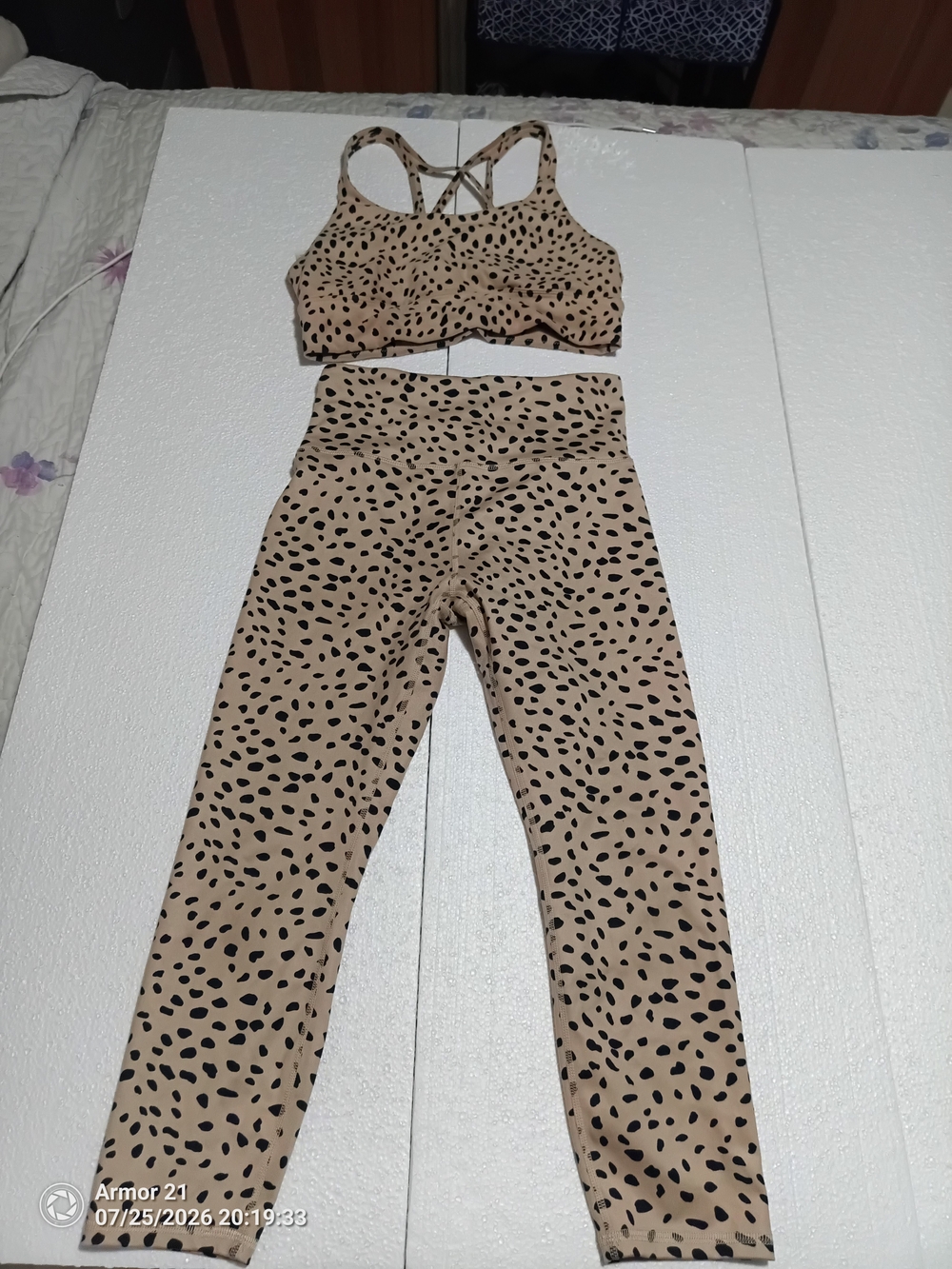Ellie Beige and Black Spotted Active Set